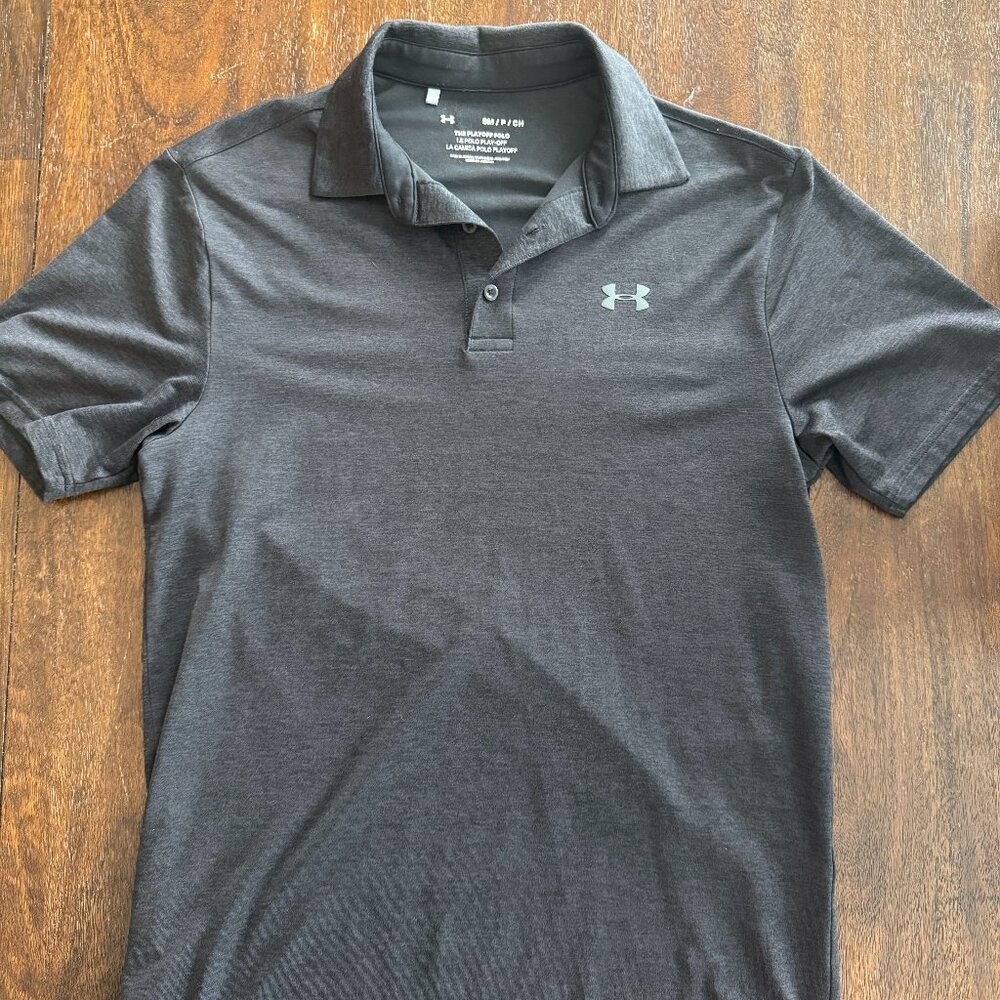 Men's UA Playoff Polo - Size Small, Gray Heather Under Armour